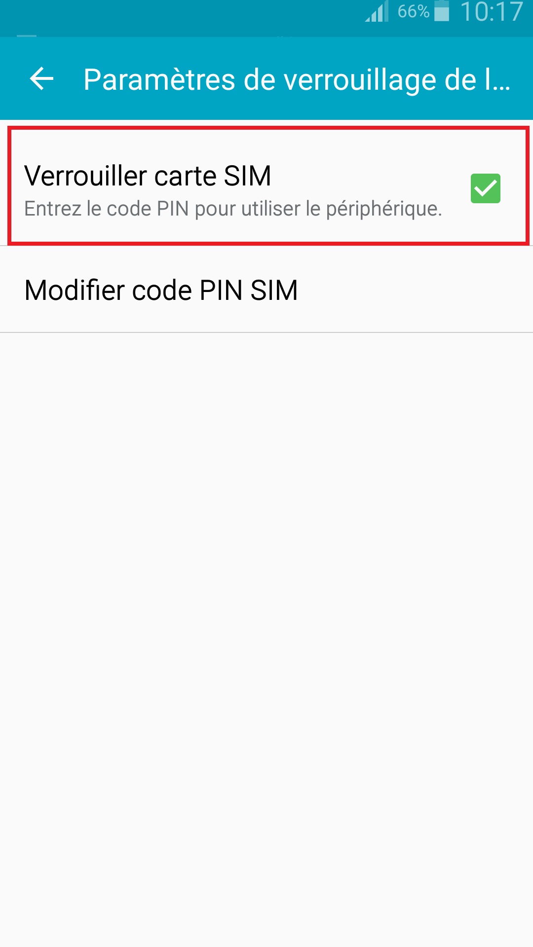 Changer le code PIN sur le Samsung A5