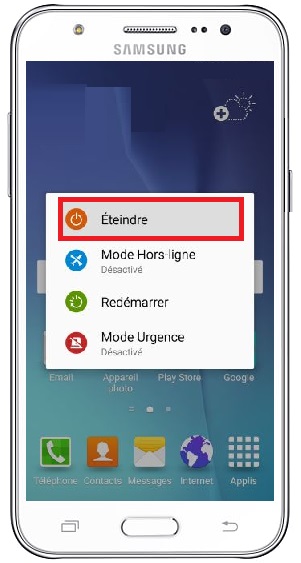 Comment éteindre le Samsung J5 ?