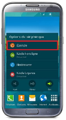 Comment éteindre le Samsung Note 2 ?