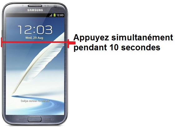 Forcer l'arrêt si le Samsung Note 2 est bloqué