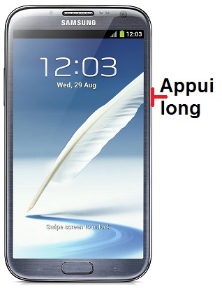 Comment éteindre le Samsung Note 2 ?