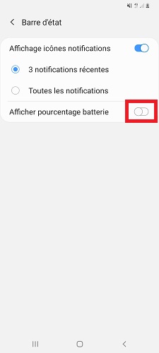 Pourcentage batterie sur OPPO / OnePlus / Realme