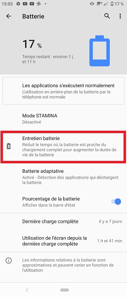 Entretien de la batterie