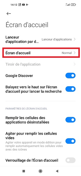 Activer le tiroir d'applications sur Xiaomi
