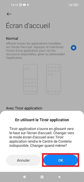 Activer le tiroir d'applications sur Xiaomi