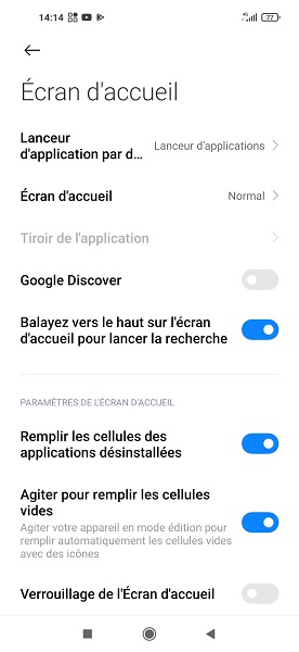 Supprimer ou redimensionner un widget