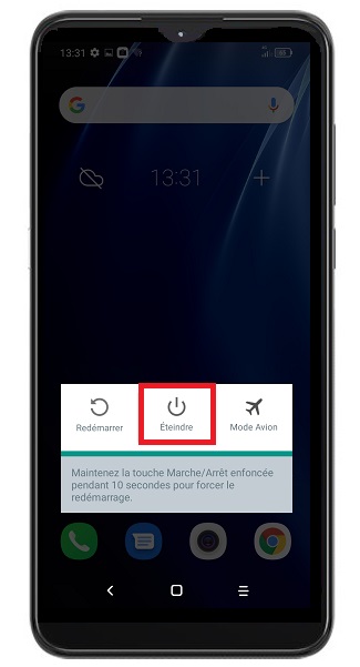 Comment éteindre le Alcatel 1V 2020 ?