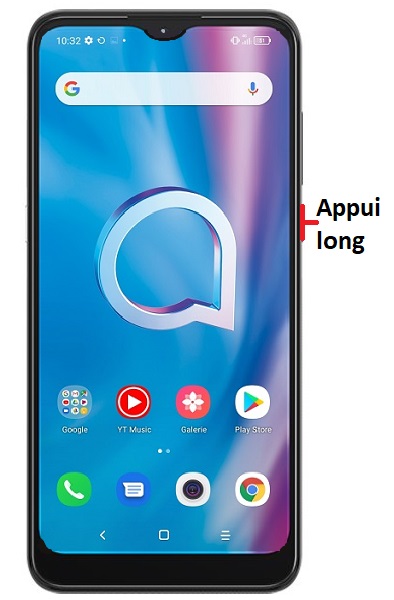 Comment éteindre le Alcatel 1V 2020 ?