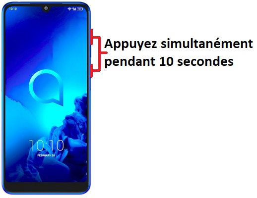 Forcer l'arrêt si le Alcatel 3 2019 est bloqué