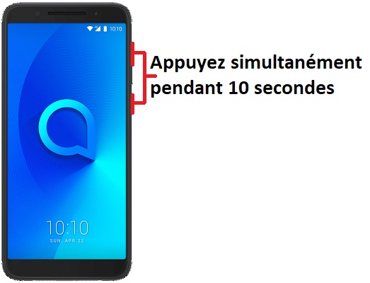 Forcer l'arrêt si le Alcatel 3 est bloqué