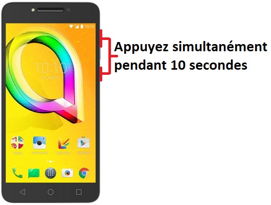 Forcer l'arrêt si le Alcatel A5 est bloqué