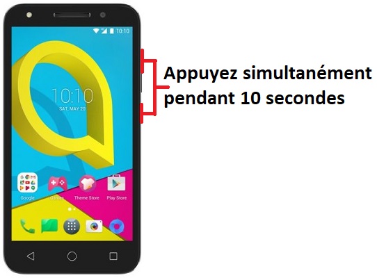 Forcer l'arrêt si le Alcatel U5 est bloqué