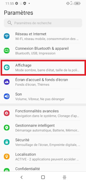 Modifier le délai de mise en veille.
