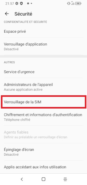 Changer le code PIN sur l'Alcatel 3