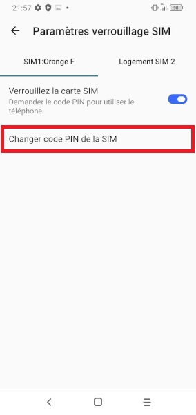 Changer le code PIN sur l'Alcatel 3