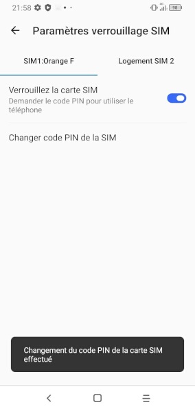 Changer le code PIN sur l'Alcatel 3