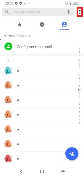 Copier les contacts du téléphone