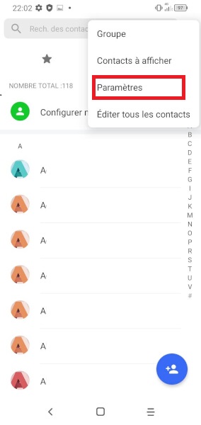 Copier les contacts du téléphone