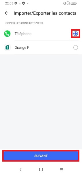 Importer des contacts depuis un fichier .VCF