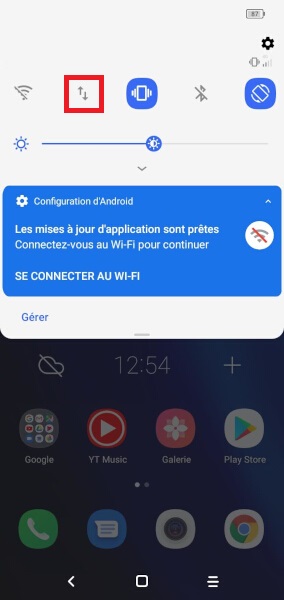 Vérifier l’activation des données mobiles