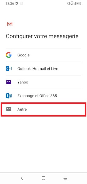 Ajouter un compte e-mail
