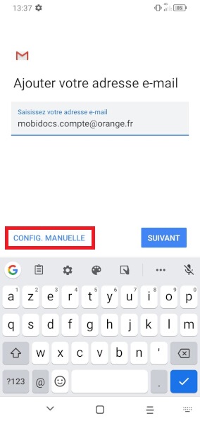 Configuration manuelle d’un compte e-mail