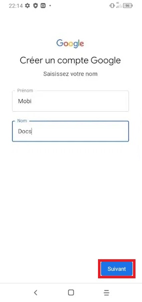 Créer un compte Google