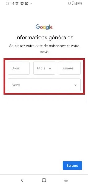 Créer un compte Google
