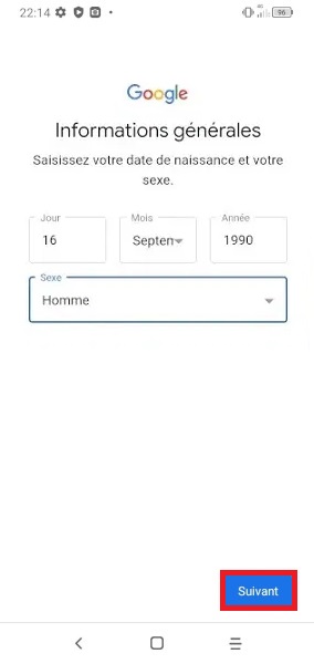 Créer un compte Google