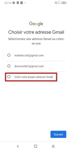 Créer un compte Google