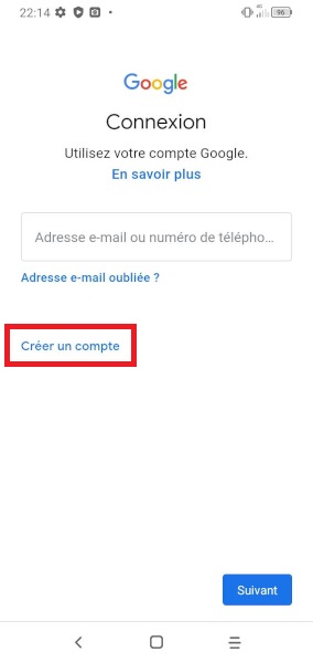 Créer un compte Google