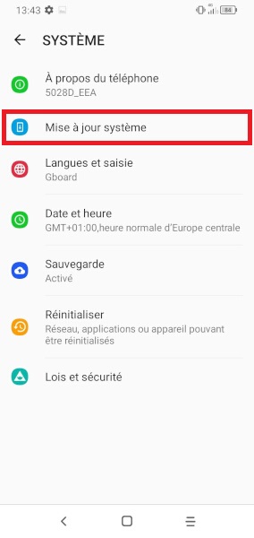 Mettre à jour la version logicielle