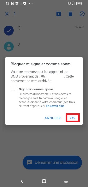 Vérifier qu’aucun contact n’est bloqué