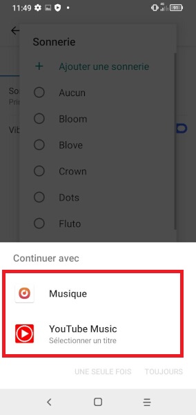 Mettre une musique en sonnerie
