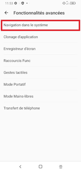 Modifier les boutons de navigation