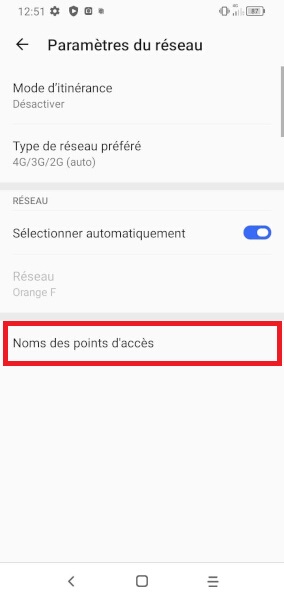 Paramétrage APN MMS manuelle