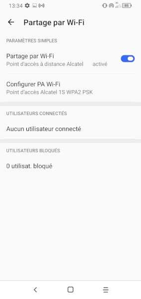 Partage de la connexion internet