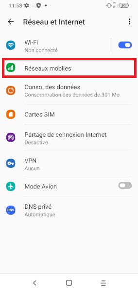 Paramétrage APN MMS manuelle