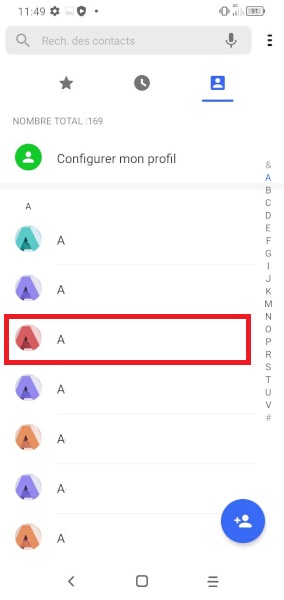 Définir une sonnerie pour un contact
