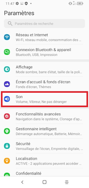 Modifier la sonnerie