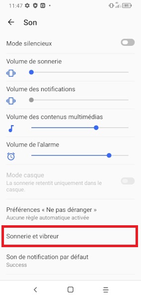 Modifier la sonnerie