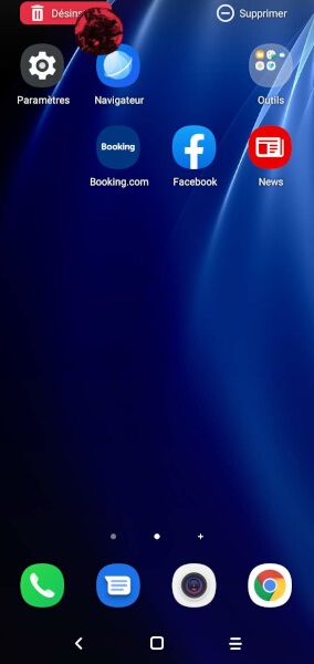 Supprimer une application depuis l’écran d’accueil
