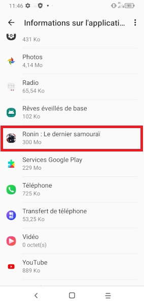 Désinstaller une application via les paramètres