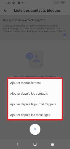 Bloquer un numéro indésirable