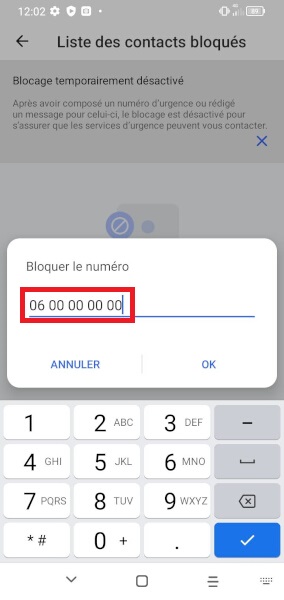 Bloquer un numéro indésirable