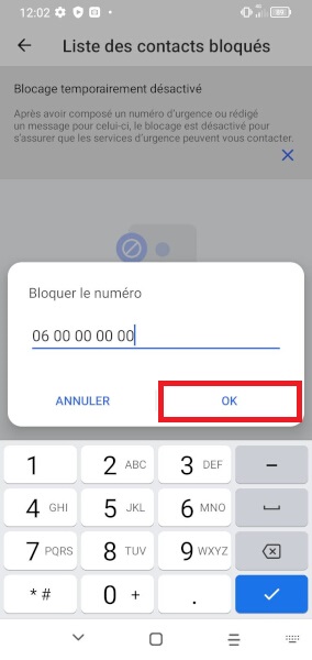 Bloquer un numéro indésirable