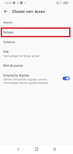 Supprimer le verrouillage de l’écran