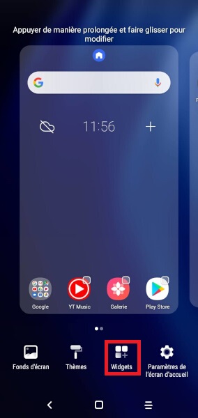 Ajouter un widget à l’écran d’accueil