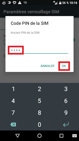 Changer le code PIN sur l'Alcatel A3