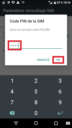Changer le code PIN sur l'Alcatel A3